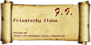 Frivalszky Ilona névjegykártya